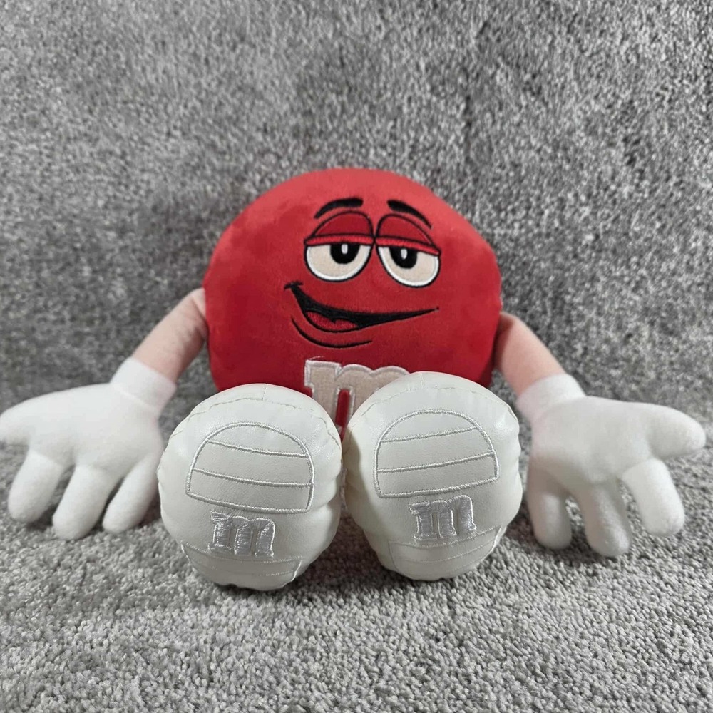 Red M&M Plush‎ Toy Character Red Candy Mascot Stuffed Doll Logo